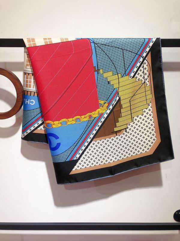 Chanel silk scarf 90X90cm E26 (4)
